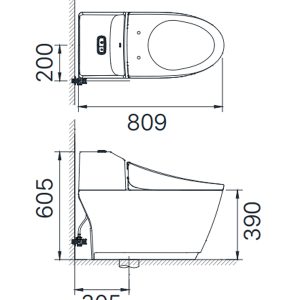 Bản vẽ kỹ thuật bồn cầu 1 khối inax ac 1032vn