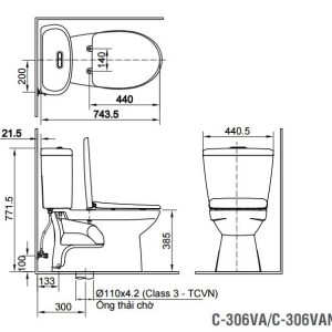 Bồn cầu 2 khối Inax ac 306van