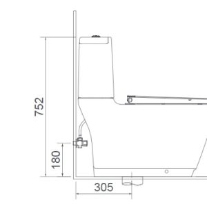 Bản vẽ kỹ thuật bồn cầu 2 khối inax ac 832vn