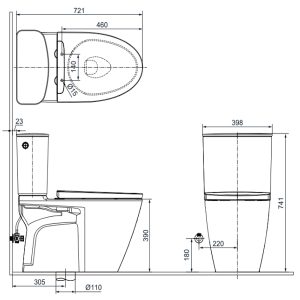 Ban ve ky thuat Bon cau Inax ACT 602VN