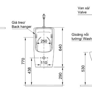 Ban ve ky thuat bon tieu Inax nam U 116V