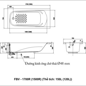 Thong so ky thuat bon tam Inax Ocen FBV-1700R