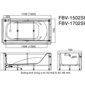 Ban ve ky thuat bon tam Inax FBV-1502SR