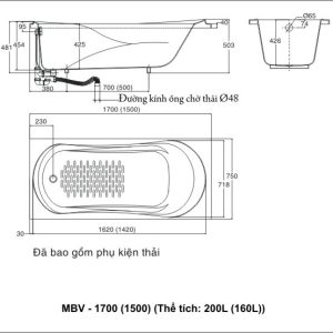 Ban ve bon tam Galaxy Inax MBV-1700