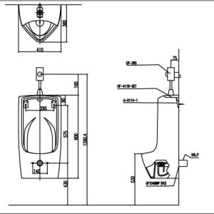 Ban ve ky thuat Bon tieu nam Inax U-411V