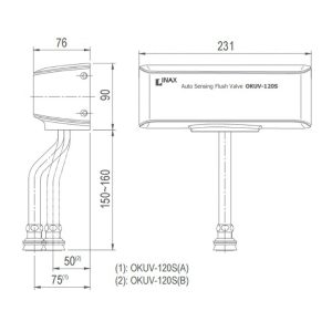 Ban ve ky thuat Van xa bon tieu Inax OKUV-120S(A/B)
