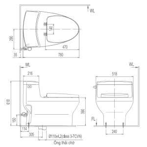 tskt bon cau 1 khoi inax gc 4005cw s15vn